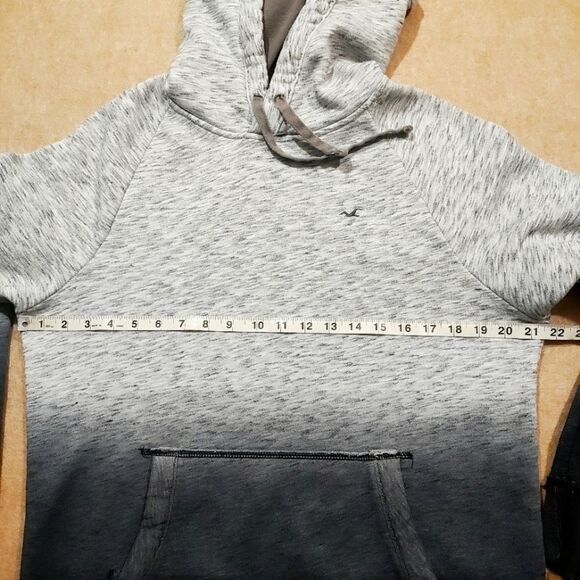 Hollister Ombre Gray Iconic Feel Good Fleece Pullover Hoodie #C - Picture 3 of 5